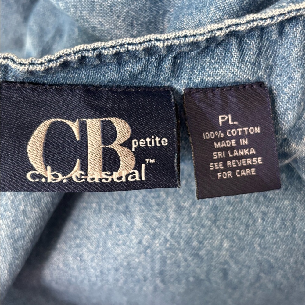 Vintage CB Casual Denim Woman Sz PL Embroidered Cats Pockets Casual Relaxed Fun - Picture 8 of 9